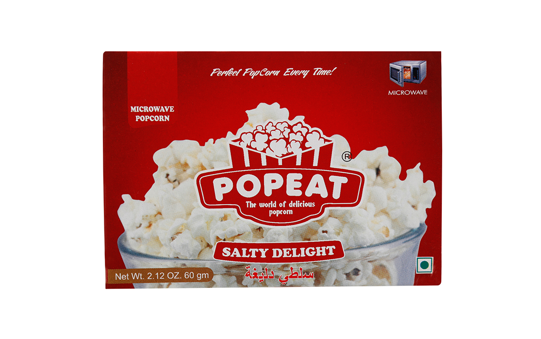 PopEat Microwave Popcorn Salty Delight   Pack  60 grams